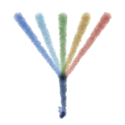 Watercolour fan of streams icon